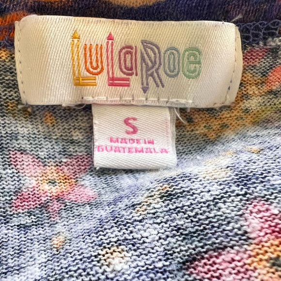 LuLaRoe Long Sleeve Small Long Length Purple Blue Floral Cardigan Pockets - Picture 5 of 6